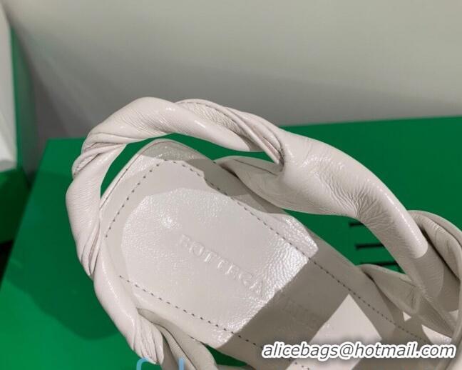 Best Luxury Bottega Veneta Lambskin Twisted Straps Point Sandals 85mm Heel 080635 White