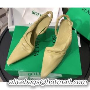 Duplicate Bottega Veneta Lambskin Slingback Pumps 85mm Heel Yellow 080655