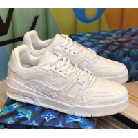 Super Quality Louis Vuitton Men's LV Trainer Sneakers 1A812O All White