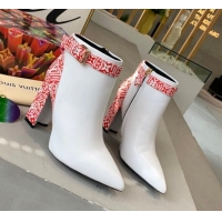 Purchase Louis Vuitton Crafty and Calfskin Short Boots with Top Buckle 111211 White/Red