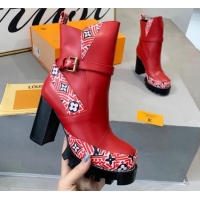 Lowest Price Louis Vuitton Star Trail Since 1854 and Calfskin Short Boots 111215 Red