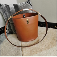 Good Quality Celine BUCKET 16 BAG IN SMOOTH CALFSKIN 195573 Brown