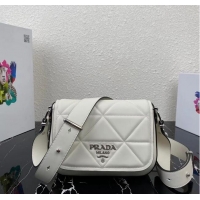 Inexpensive Design Prada System nappa leather patchwork bag 1BG283 white