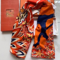 Top Quality Hermes Cashmere With Silk Square Scarf 140x140cm H2081001 Orange