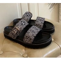 Good Quality Louis Vuitton Since 1854 Flat Sandals 120383 Black 