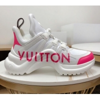 Good Product Louis Vuitton LV Archlight Leather Sneakers 120440 White/Pink