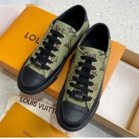 Stylish Louis Vuitton Stellar Monogram Canvas Low-top Sneaker 122180 Khaki Green