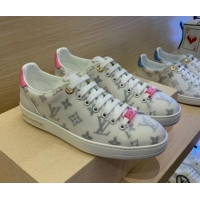 Best Price Louis Vuitton Frontrow Monogram Fabric Sneakers 1A8NX5 Pink