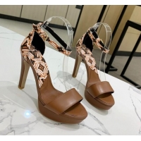 Best Quality Louis Vuitton Afterglow Platform Heel Sandal 10.5cm Brown 010760