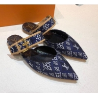 Popular Style Louis Vuitton Since 1854 Sofia Flat Mules 1A8NWP Blue