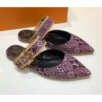 Cheap Price Louis Vuitton Since 1854 Sofia Flat Mules 1A8NWP Burgundy