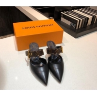 Top Quality Louis Vuitton Calfskin Sofia Heel Mules 1A8O2G Black