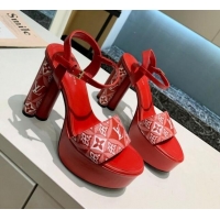 Original Cheap Louis Vuitton Since 1854 Podium Platform Sandal 1A8D2M Red