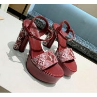 Best Price Louis Vuitton Since 1854 Podium Platform Sandal 1A8D2M Burgundy