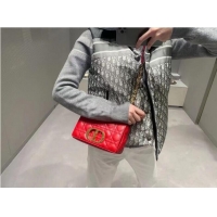 Low Price LARGE DIOR CARO BAG Soft Cannage Calfskin M9243U Red