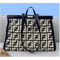 Best Price FENDI PEEKABOO ICONIC leather bag 8BN244 black&white