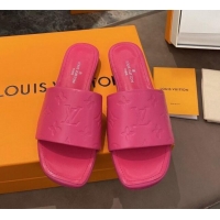 AAAAA Louis Vuitton Revival Flat Slide Sandals in Monogram Embossed Calfskin 012535 Pink