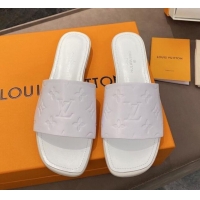 Good Product Louis Vuitton Revival Flat Slide Sandals in Monogram Embossed Calfskin 012535 White