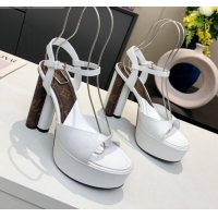 Pretty Style Louis Vuitton Podium Platform Sandal 012677 White