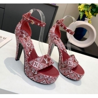 Good Quality Louis Vuitton Since 1854 Afterglow Platform Heel Sandal 11.5cm 012680 Burgundy 2021