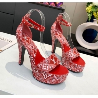 Top Design Louis Vuitton Since 1854 Afterglow Platform Heel Sandal 11.5cm 012680 Red 2021