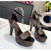 Luxury Cheap Louis Vuitton Monogram Canvas Afterglow Platform Heel Sandal 11.5cm 012680