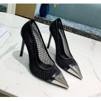 Classic Louis Vuitton Urban Twist Mesh Pump 5.5/10.5cm with Silver Cap 022545 Black