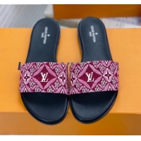 Good Product Louis Vuitton Since 1854 Lock It Flat Slide Sandals 030871 Burgundy