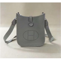 Popular Style Hermes Evelyne original togo leather mini Shoulder Bag H15698 Light Grey