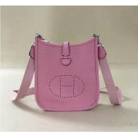 Top Grade Hermes Evelyne original togo leather mini Shoulder Bag H15698 pink