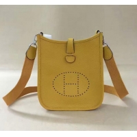 New Style Hermes Evelyne original togo leather mini Shoulder Bag H15698 yellow