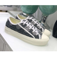 Cute Dior Walk'n'Dior Sneakers in Grey Denim Cannage Embroidery 111317