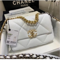 Buy Inexpensive Chanel 19 flap bag AS1160 White