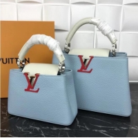 Original Cheap Louis Vuitton CAPUCINES PM M57519 light blue&white