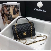 Market Sells CHANEL mini flap bag with top handle AS2431 black