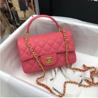 Specials Discount CHANEL mini flap bag with top handle AS2431 rose