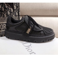 Low Cost Dior DIOR-ID Sneakers in Black Rubber and Calfskin 120454