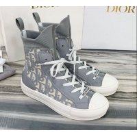 Perfect Dior Walk'n'Dior Boot Sneakers in Grey Oblique Knit 121813