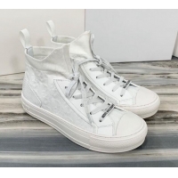 Best Price Dior Walk'n'Dior High Top Sneakers in White Oblique Knit 121814