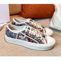 Most Popular Dior Walk'n'Dior Sneakers in Multicolor Swan Embroidered Cotton 121824