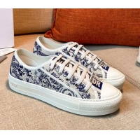 Low Price Dior Walk'n'Dior Sneakers in Blue Toile de Jouy Embroidered Cotton 121827