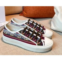 Best Design Dior Walk'n'Dior Sneakers in Multicolor Check Embroidered Cotton 121902