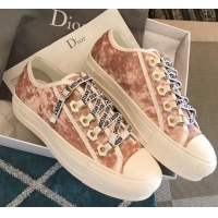 Good Quality Dior Walk'n'Dior Velvet Sneakers Pink 121903