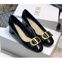 Perfect Dior Shiny Calfskin Pumps with CD Bow 122248 Black