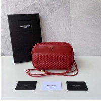 New Style SAINT LAURENT VICTOIRE CAMERA BAG IN QUILTED LAMBSKIN 6489901 Red