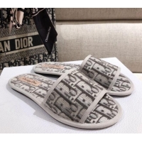 Most Popular Dior Homey Slipper Sandals in Grey Oblique Embroidery 122333