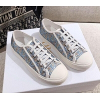 Low Price Dior Walk'n'Dior Sneakers in Light Blue Crystal Oblique Embroidery 122358