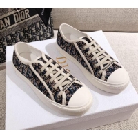 Best Price Dior Walk'n'Dior Sneakers in Navy Blue Crystal Oblique Embroidery 122358