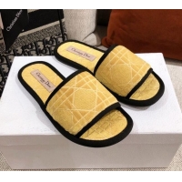 Grade Design Dior Homey Slipper Sandals in Yellow Cannage Embroidery 011167