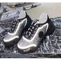 Sumptuous Dior D-Connect Sneakers in Bloom and Luminous Fabric Black 012552 Black